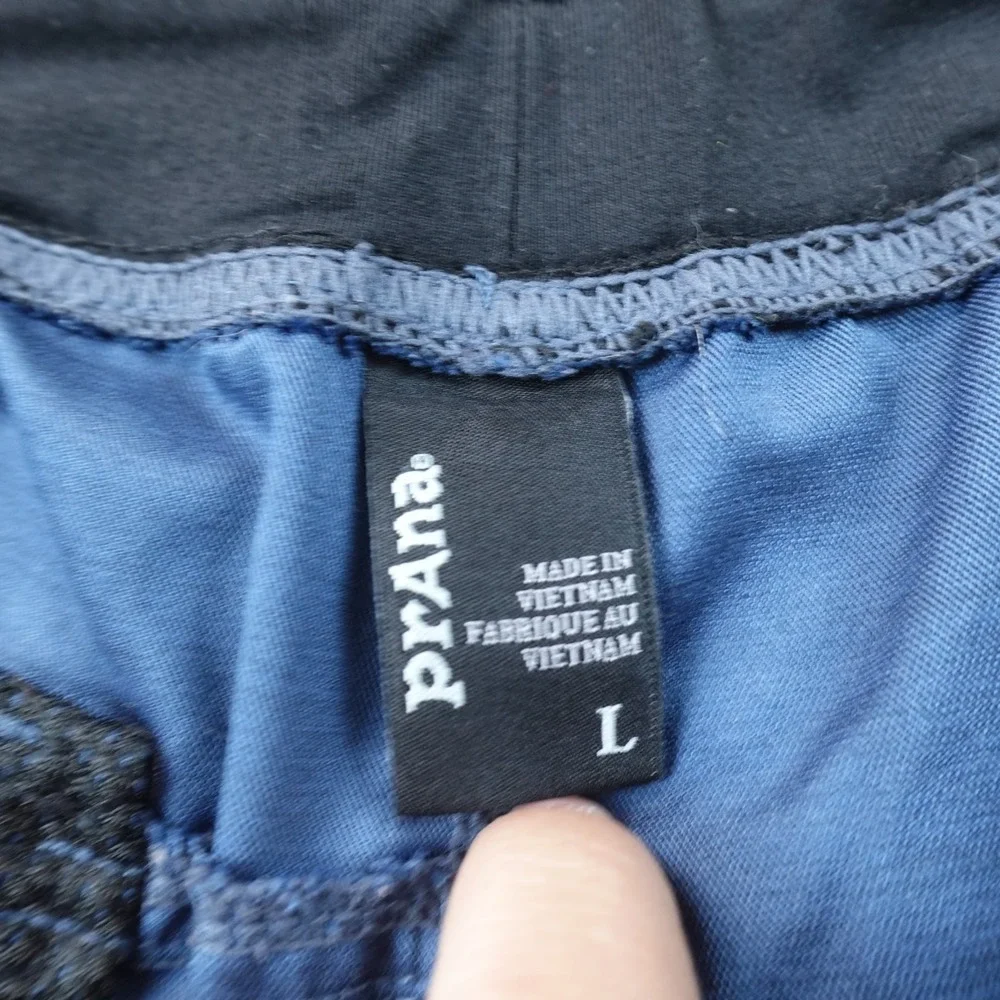 PrAna Shorts Mens L Blue Drawstring Athletic Performance Stretch Outdoor Hike